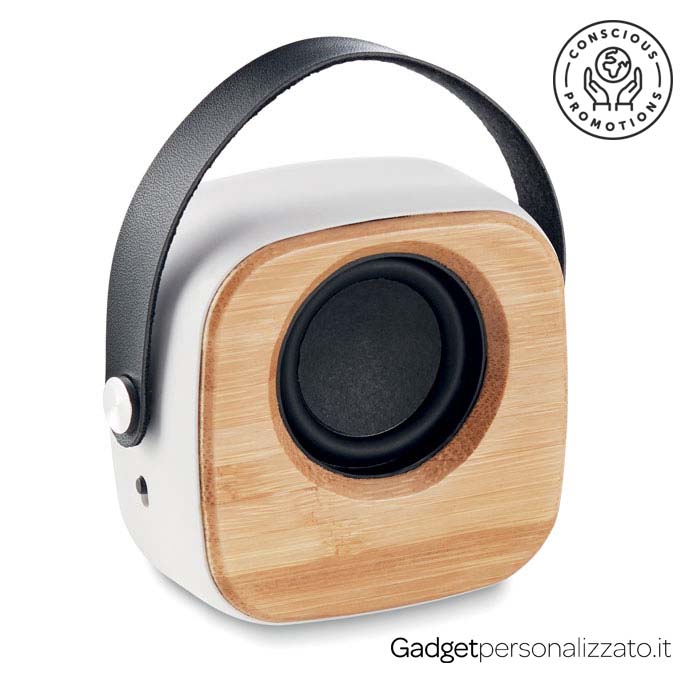 Cassa speaker wireless 5.0 Ohio Sound con frontale in bambù