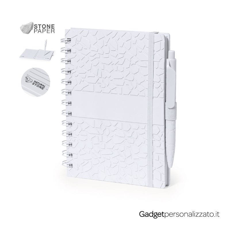 Set penna e taccuino in carta di pietra